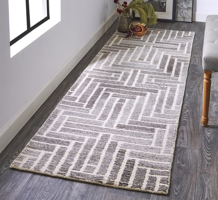 Feizy Asher 8768F Rug in Taupe/Natural