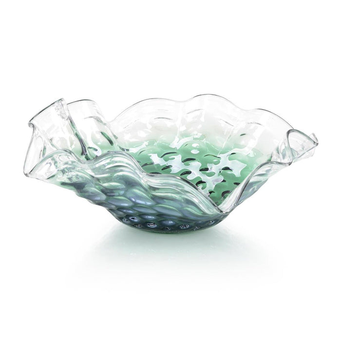 John Richard Emerald Green Handblown Glass Bowl