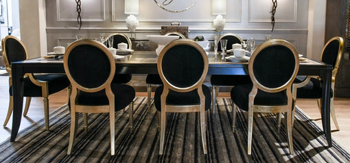 Caracole Classic Bon Appetit Dining Table + 8 Chairs Floor Sample