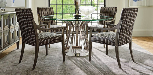 Lexington Ariana Riviera Stainless Dining Table with Glass Top