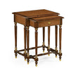 Jonathan Charles Mahogany Leather Nest of Tables w/ Drawer ( 499188 )