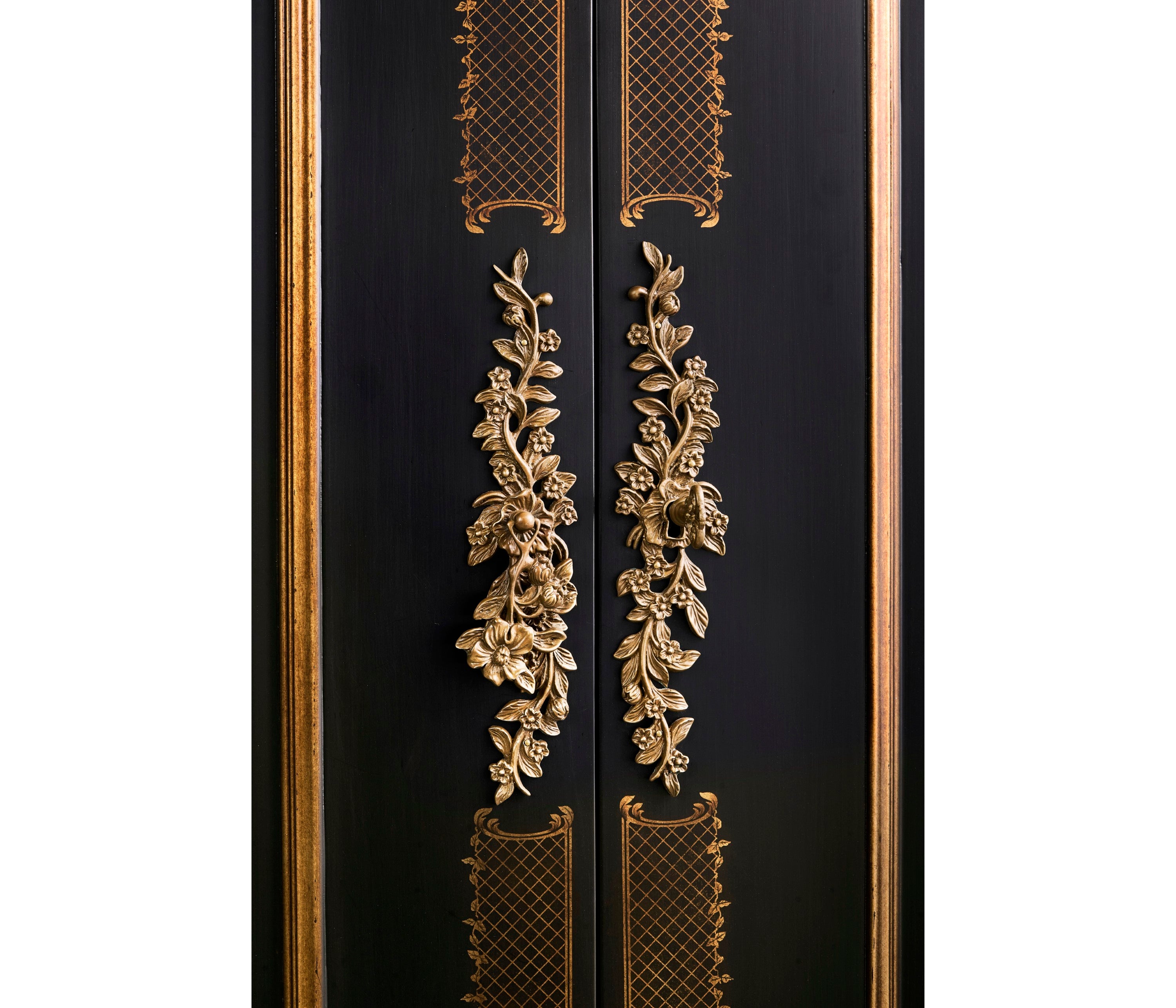 Jonathan Charles Formal Black & Gold Drinks Cabinet ( 492356-FBG )