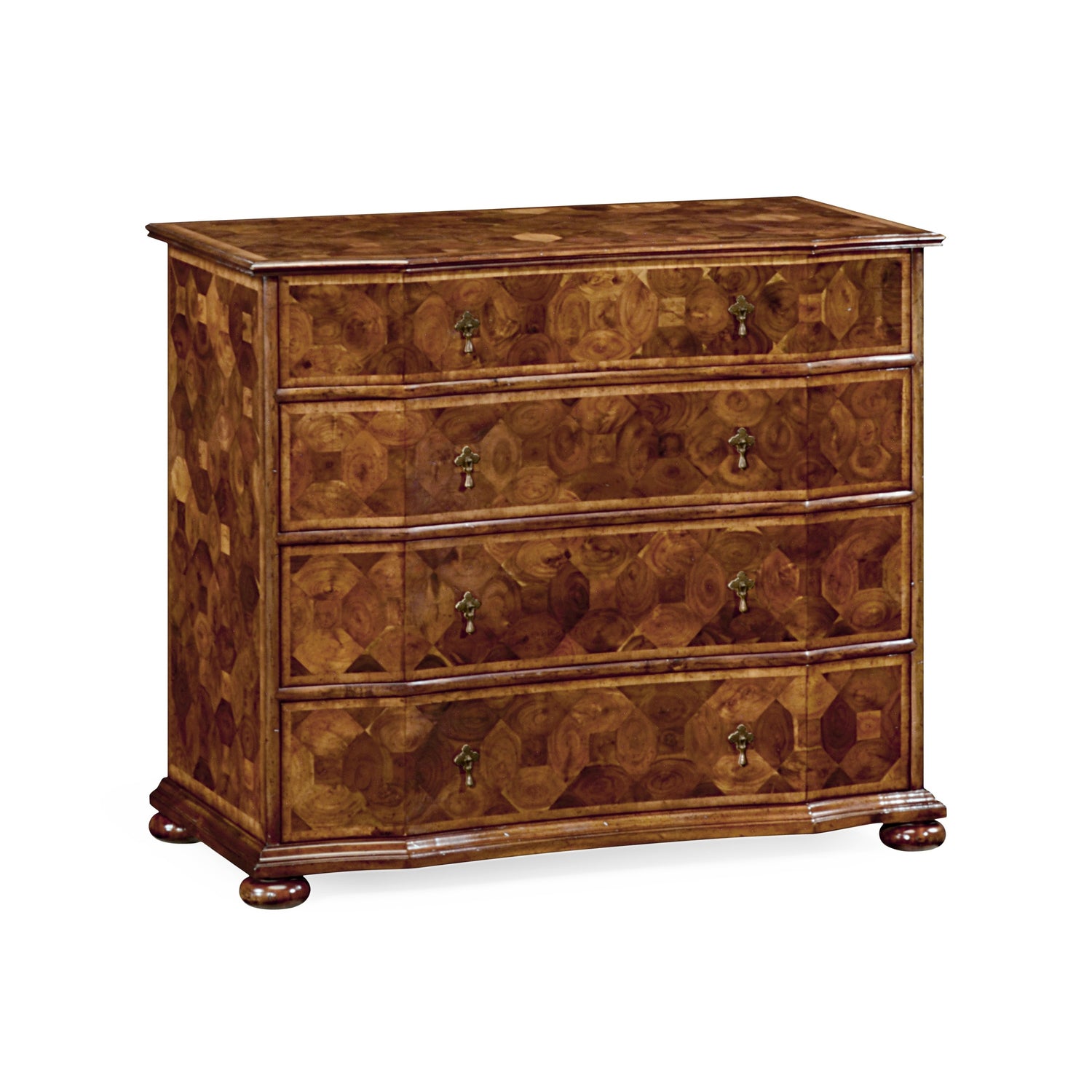 Jonathan Charles Oyster Veneer Large Chest of Drawers ( 492090-WAL )