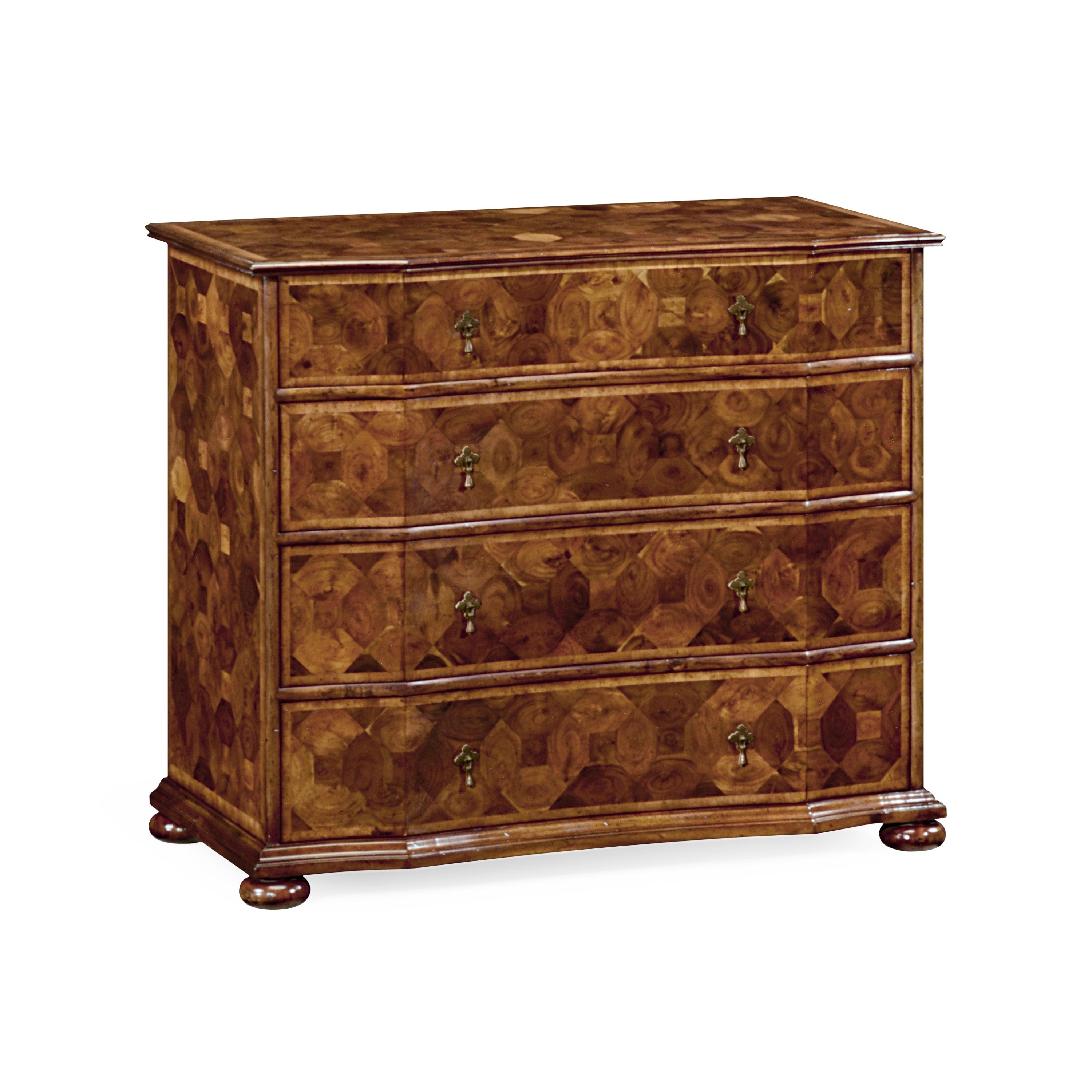 Jonathan Charles Oyster Veneer Large Chest of Drawers ( 492090-WAL )