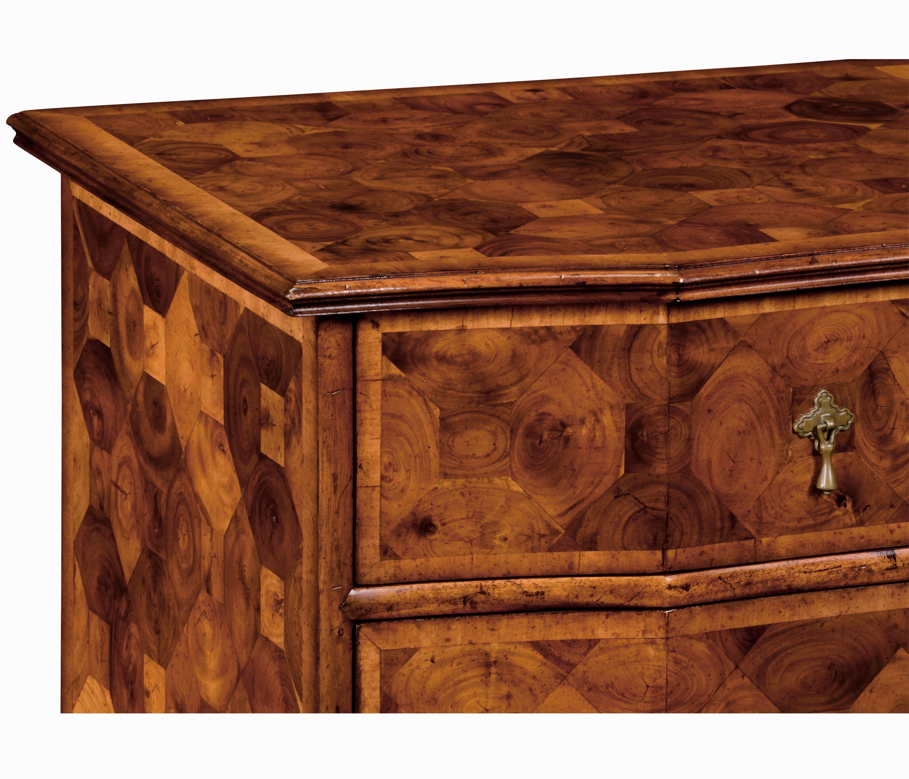 Jonathan Charles Oyster Veneer Large Chest of Drawers ( 492090-WAL )