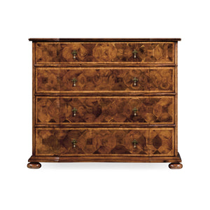 Jonathan Charles Oyster Veneer Large Chest of Drawers ( 492090-WAL )