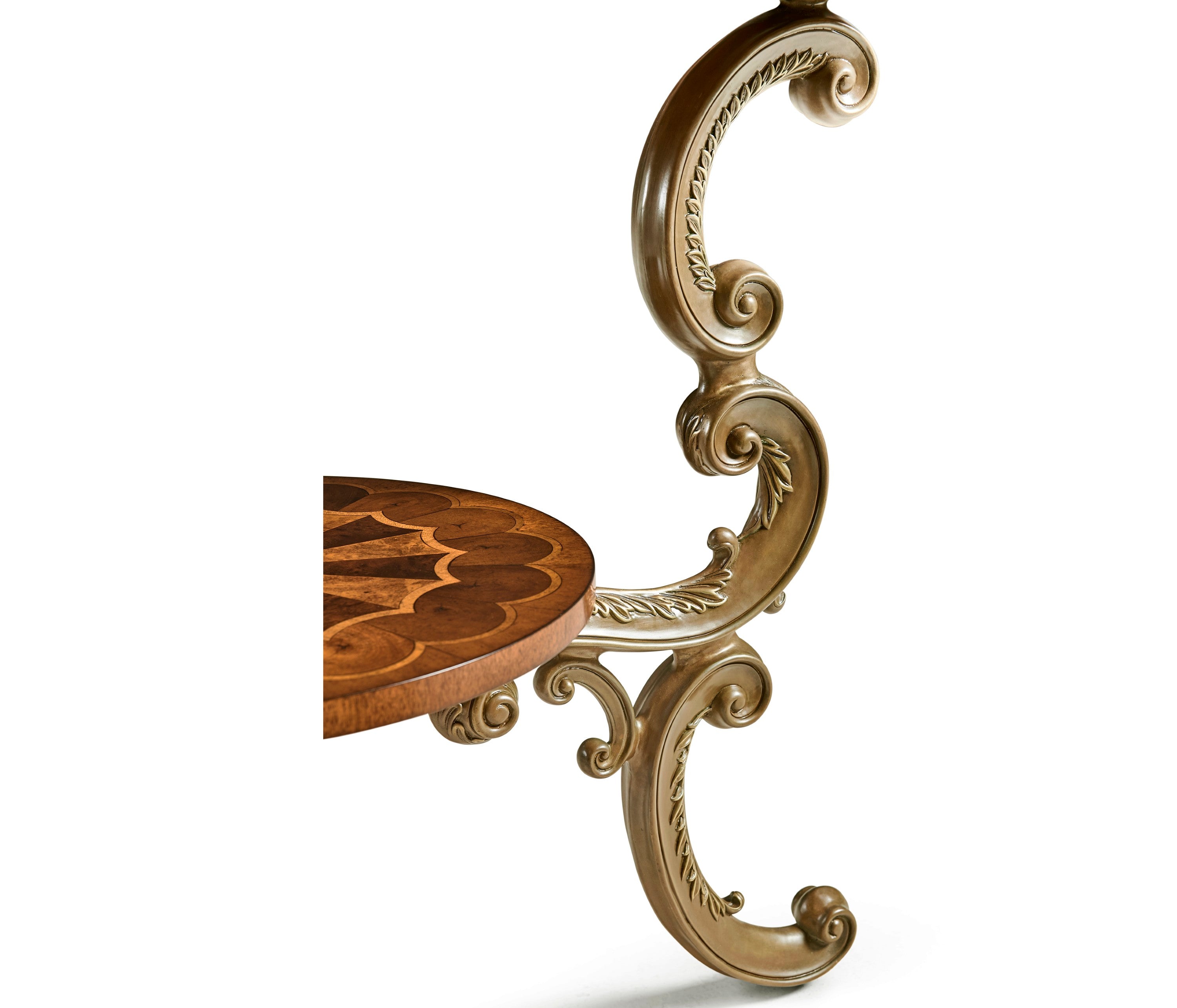 Jonathan Charles Oyster Round Table on Brass Base ( 492096-WAL )