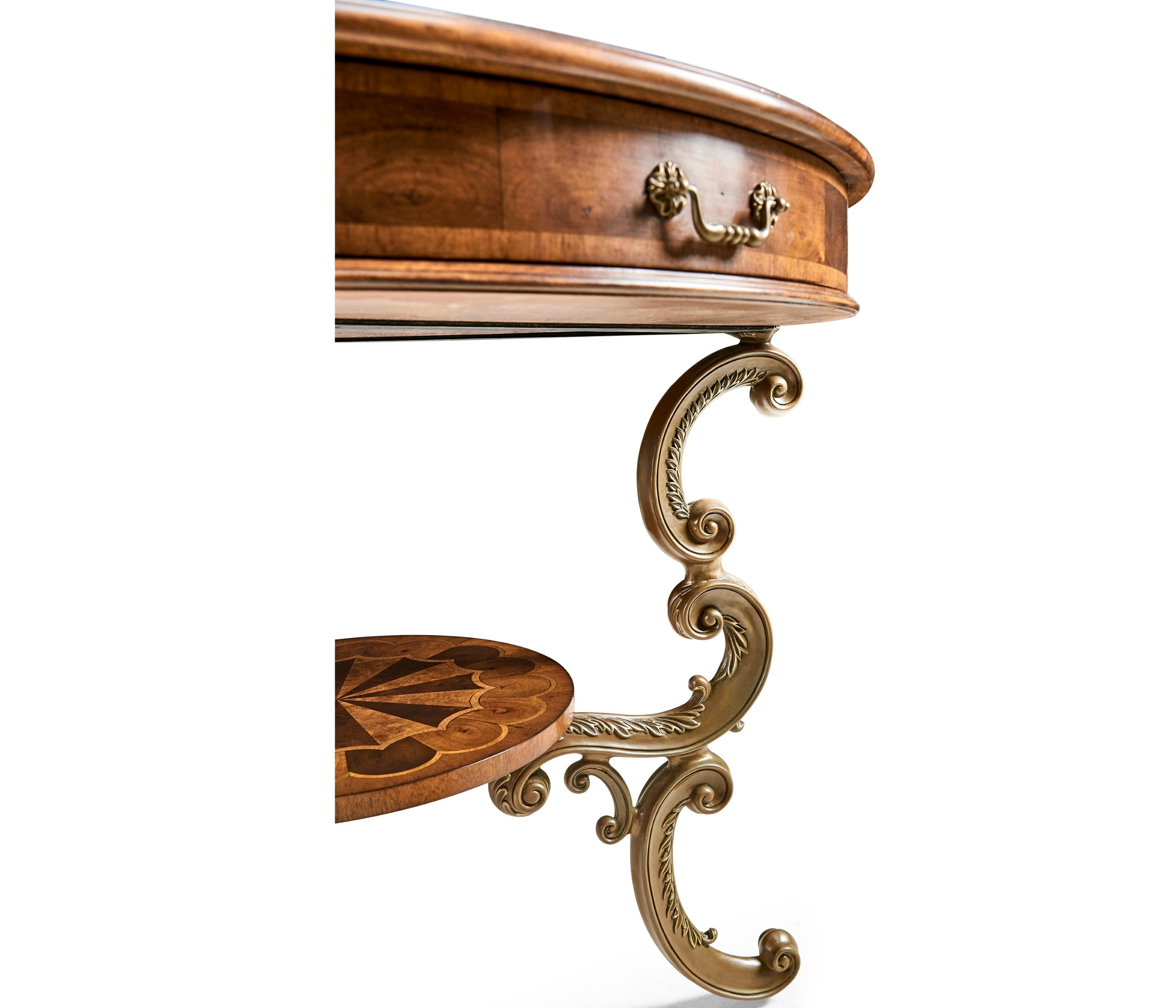 Jonathan Charles Oyster Round Table on Brass Base ( 492096-WAL )