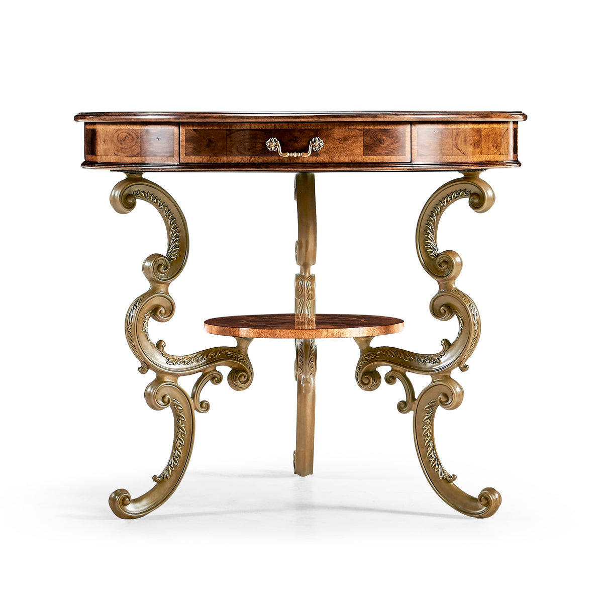 Jonathan Charles Oyster Round Table on Brass Base ( 492096-WAL )