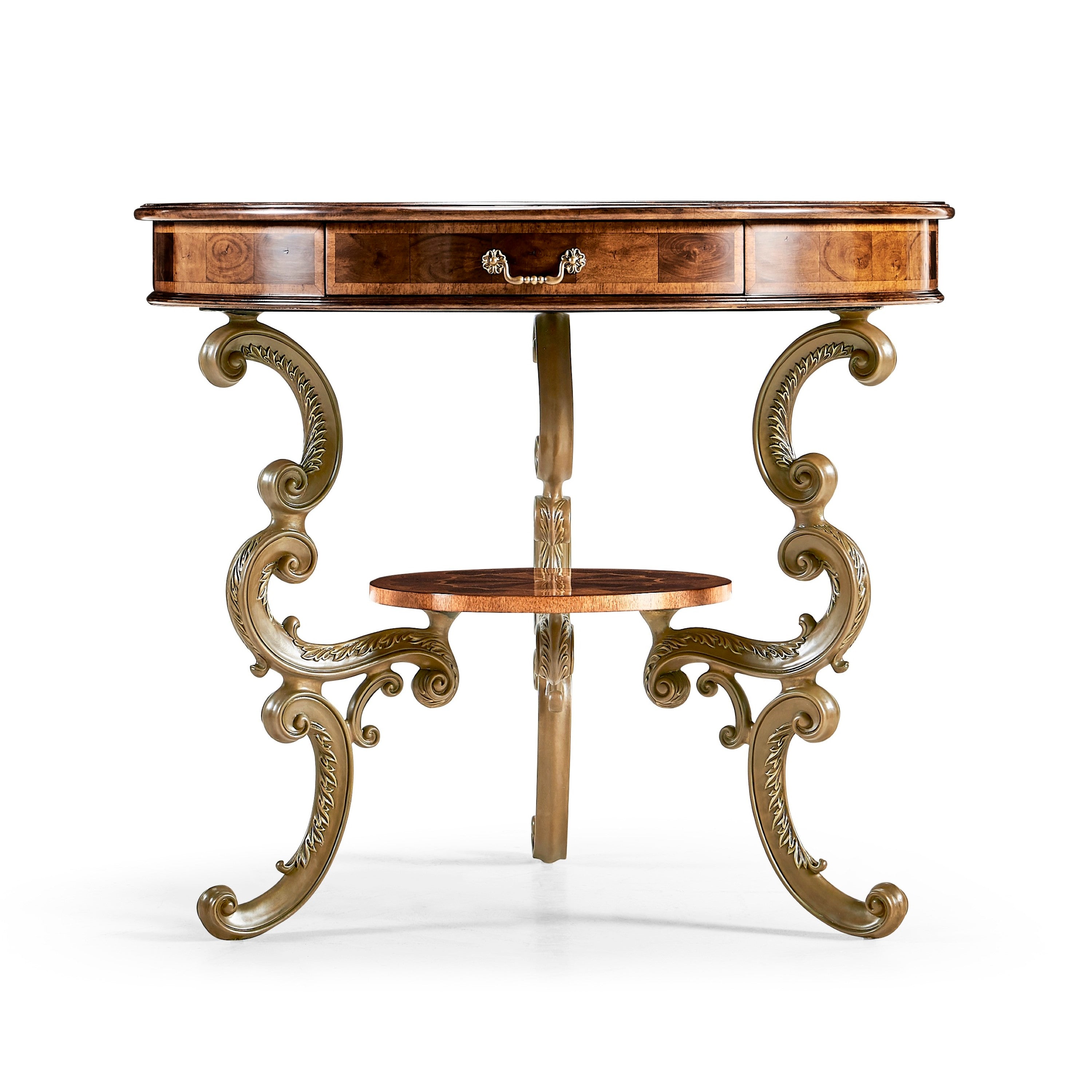 Jonathan Charles Oyster Round Table on Brass Base ( 492096-WAL )