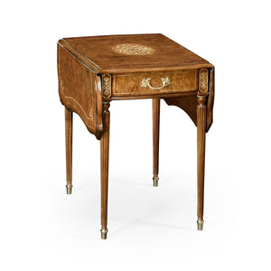 Jonathan Charles Burl & Mother of Pearl Pembroke Table ( 499212-BRW-MOP )