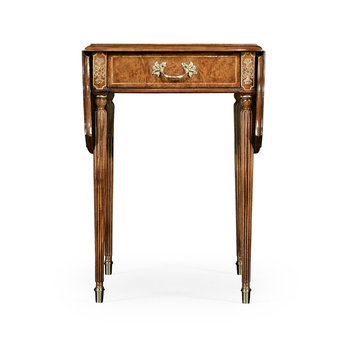 Jonathan Charles Burl & Mother of Pearl Pembroke Table ( 499212-BRW-MOP )