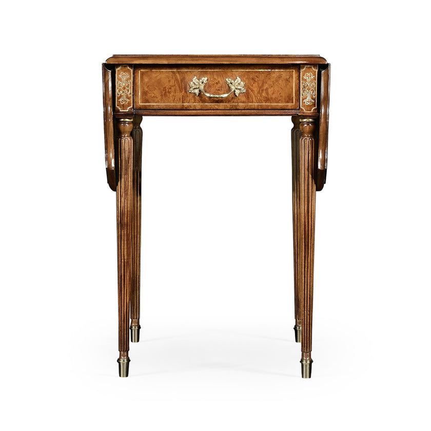 Jonathan Charles Burl & Mother of Pearl Pembroke Table ( 499212-BRW-MOP )
