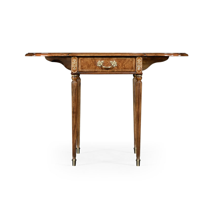 Jonathan Charles Burl & Mother of Pearl Pembroke Table ( 499212-BRW-MOP )