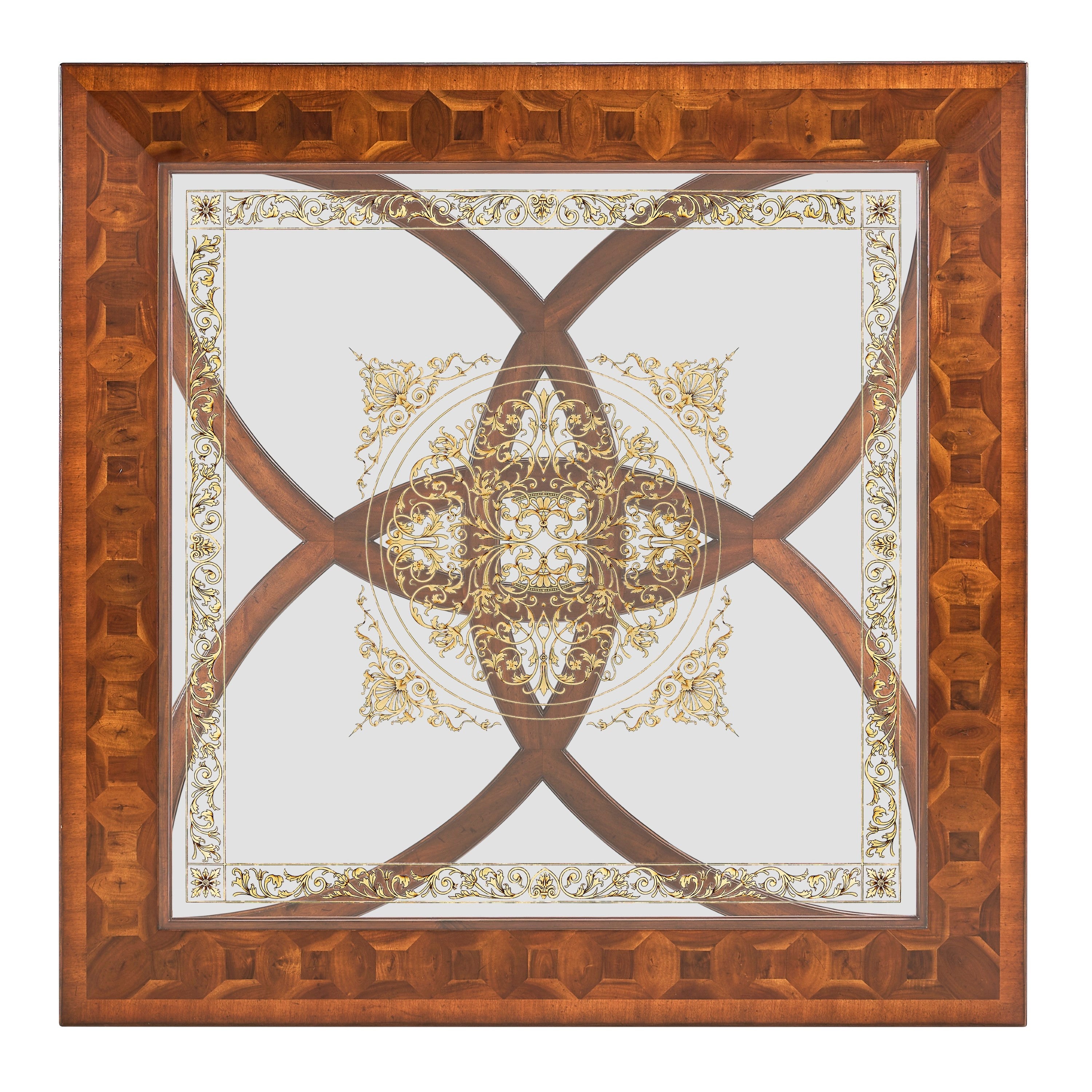 Jonathan Charles Square Oyster & Eglomise Coffee Table ( 492225-WAL-GED )