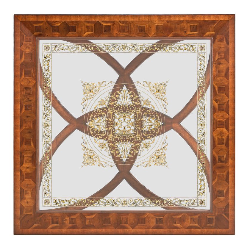 Jonathan Charles Square Oyster & Eglomise Coffee Table ( 492225-WAL-GED )