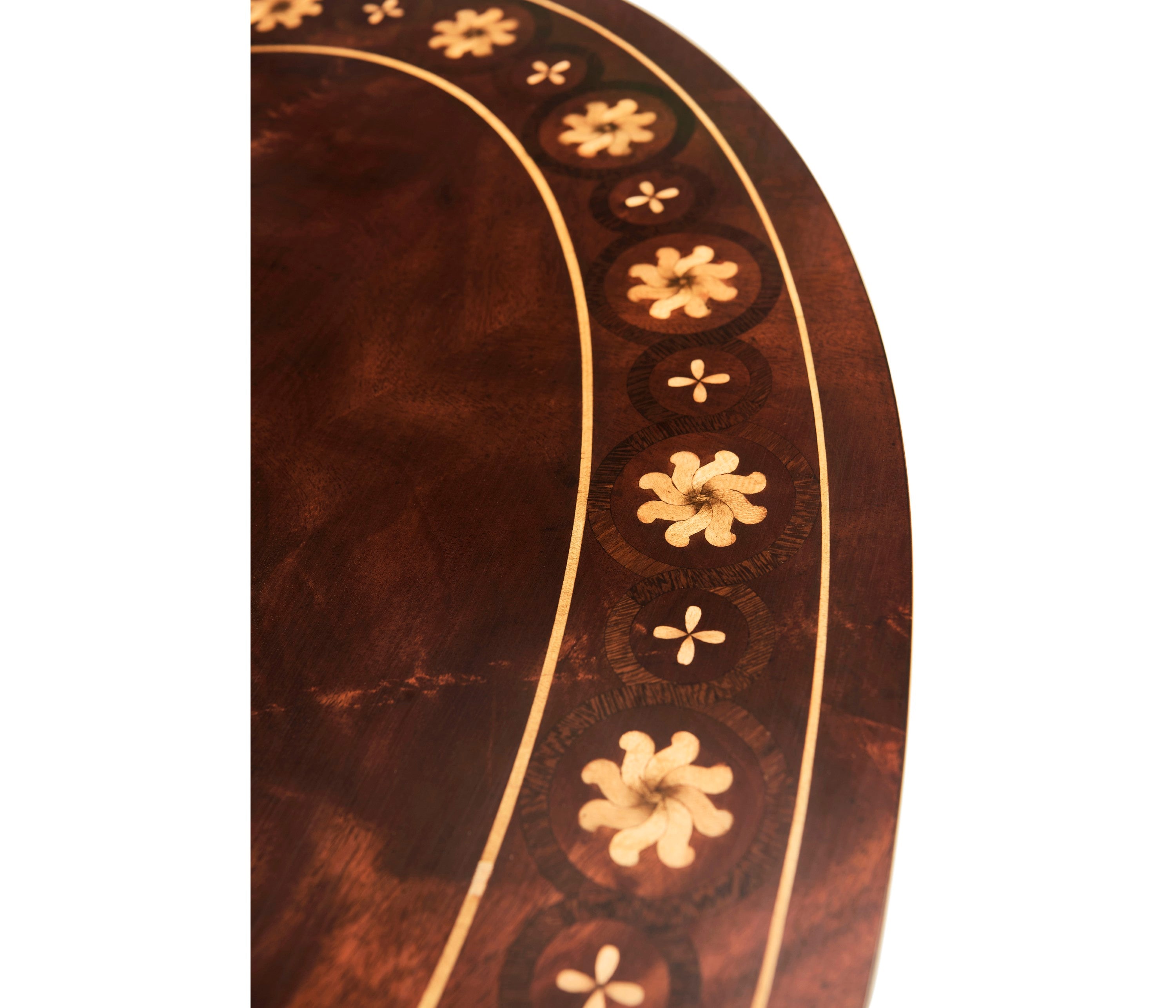 Jonathan Charles Mahogany Oval Marquetry Lamp Table ( 499065-MAH )