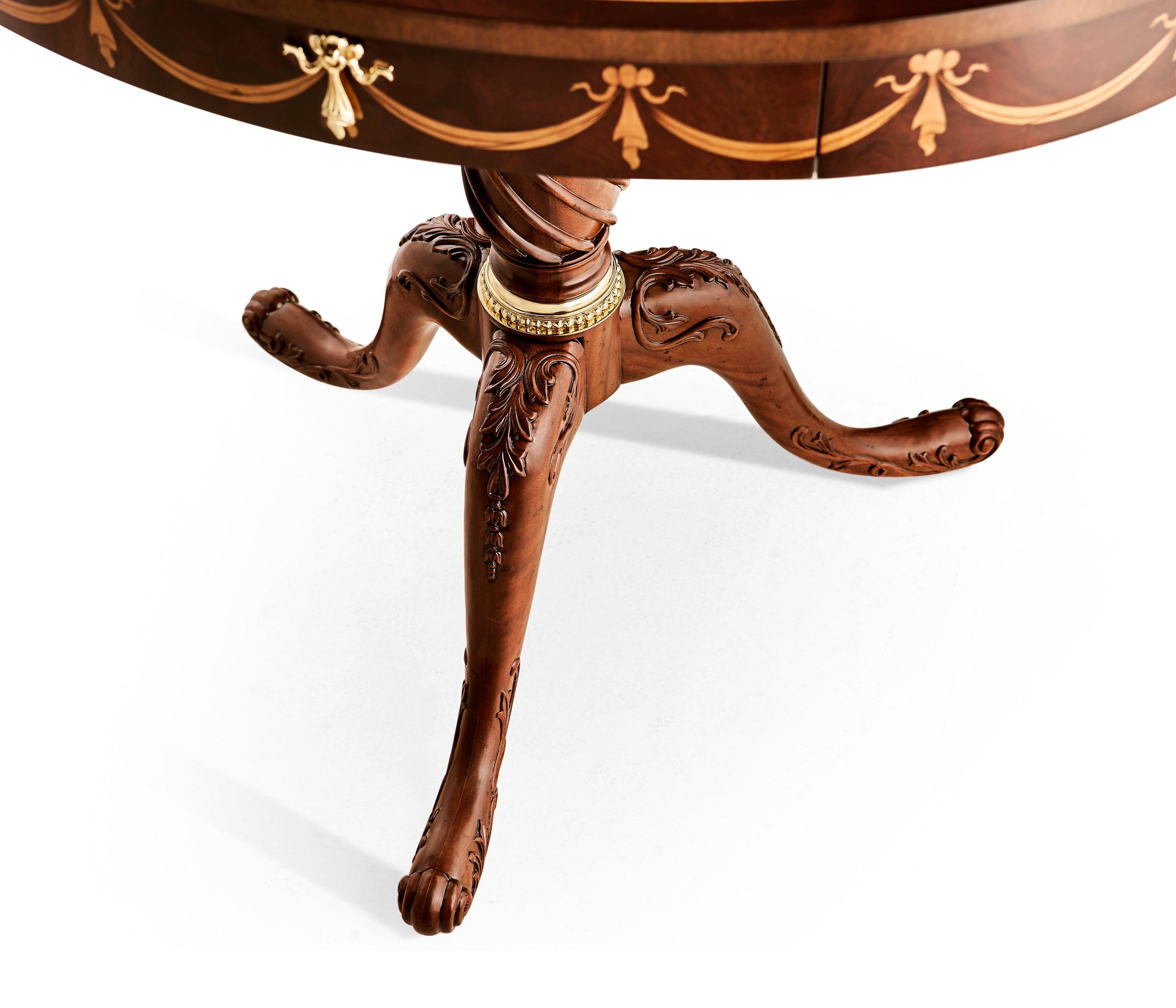 Jonathan Charles Mahogany Oval Marquetry Lamp Table ( 499065-MAH )