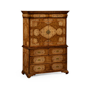 Jonathan Charles Light Walnut & Seaweed Escritoire Cabinet ( 492252-WLL )