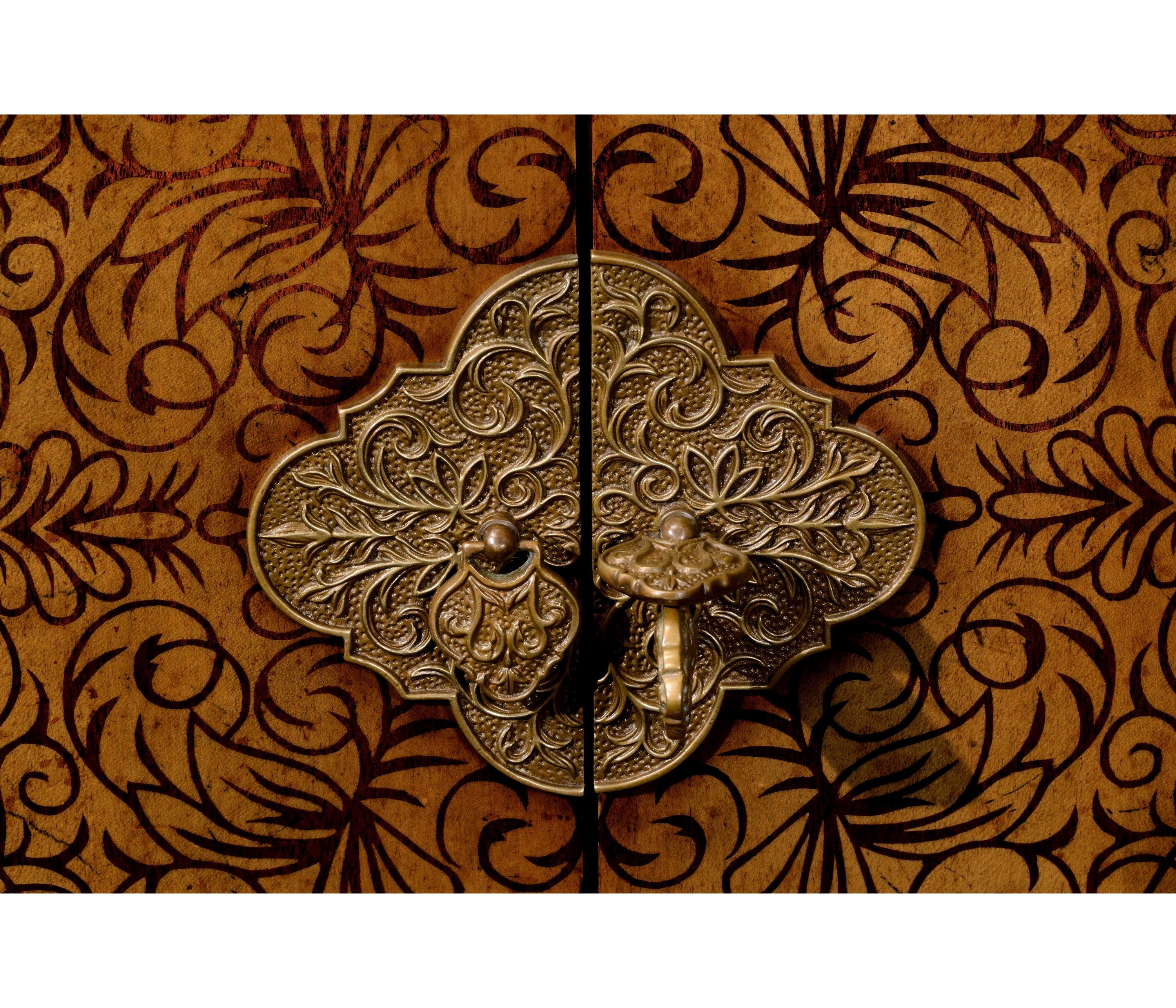 Jonathan Charles Light Walnut & Seaweed Escritoire Cabinet ( 492252-WLL )