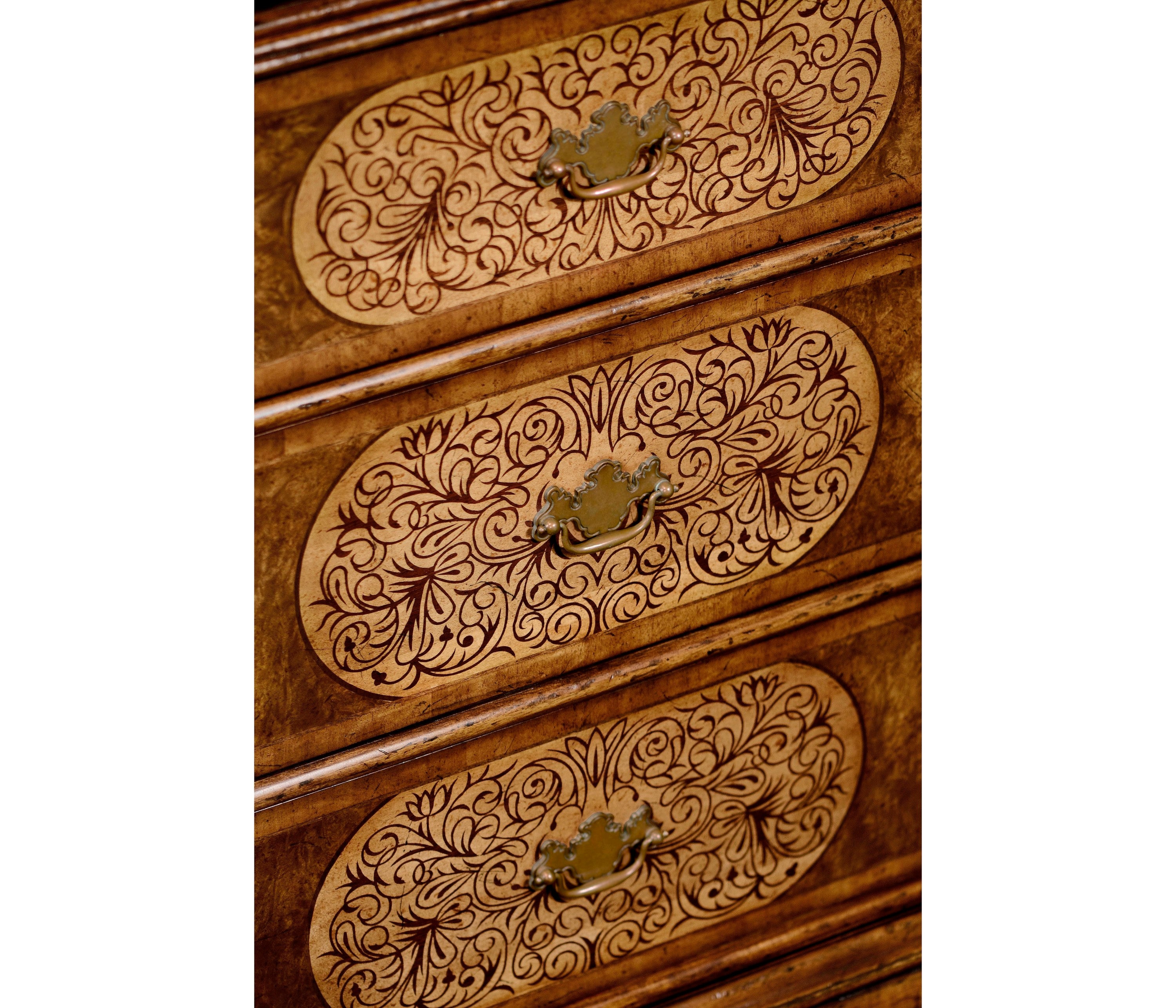 Jonathan Charles Light Walnut & Seaweed Escritoire Cabinet ( 492252-WLL )