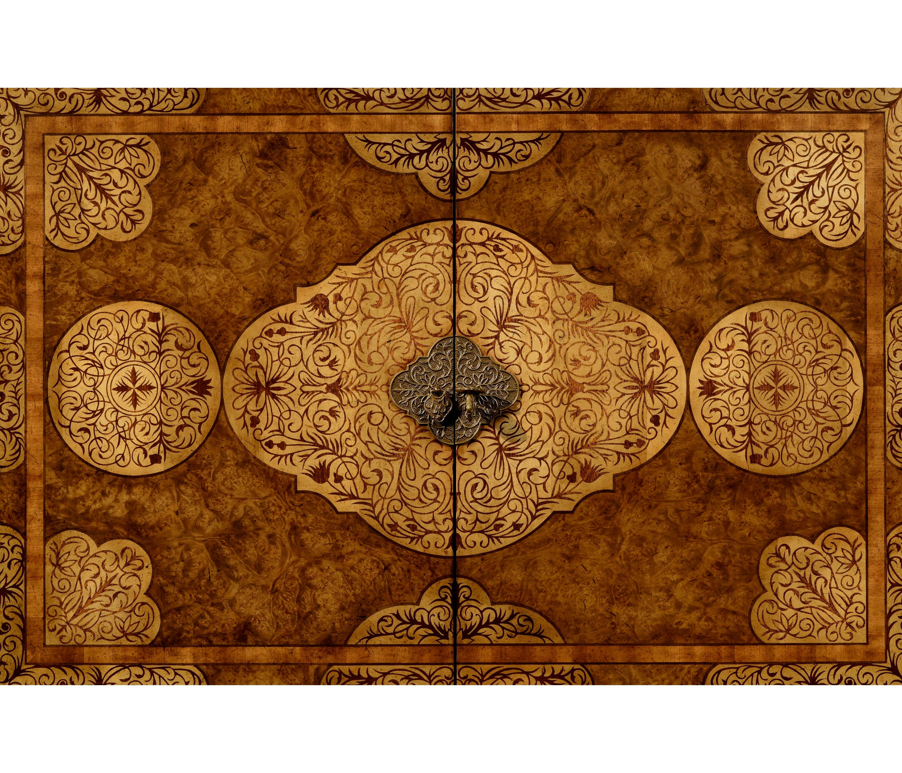 Jonathan Charles Light Walnut & Seaweed Escritoire Cabinet ( 492252-WLL )