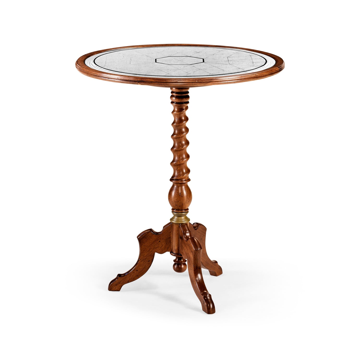 Jonathan Charles Eglomise & Walnut Round Wine Table ( 492134-WAL )
