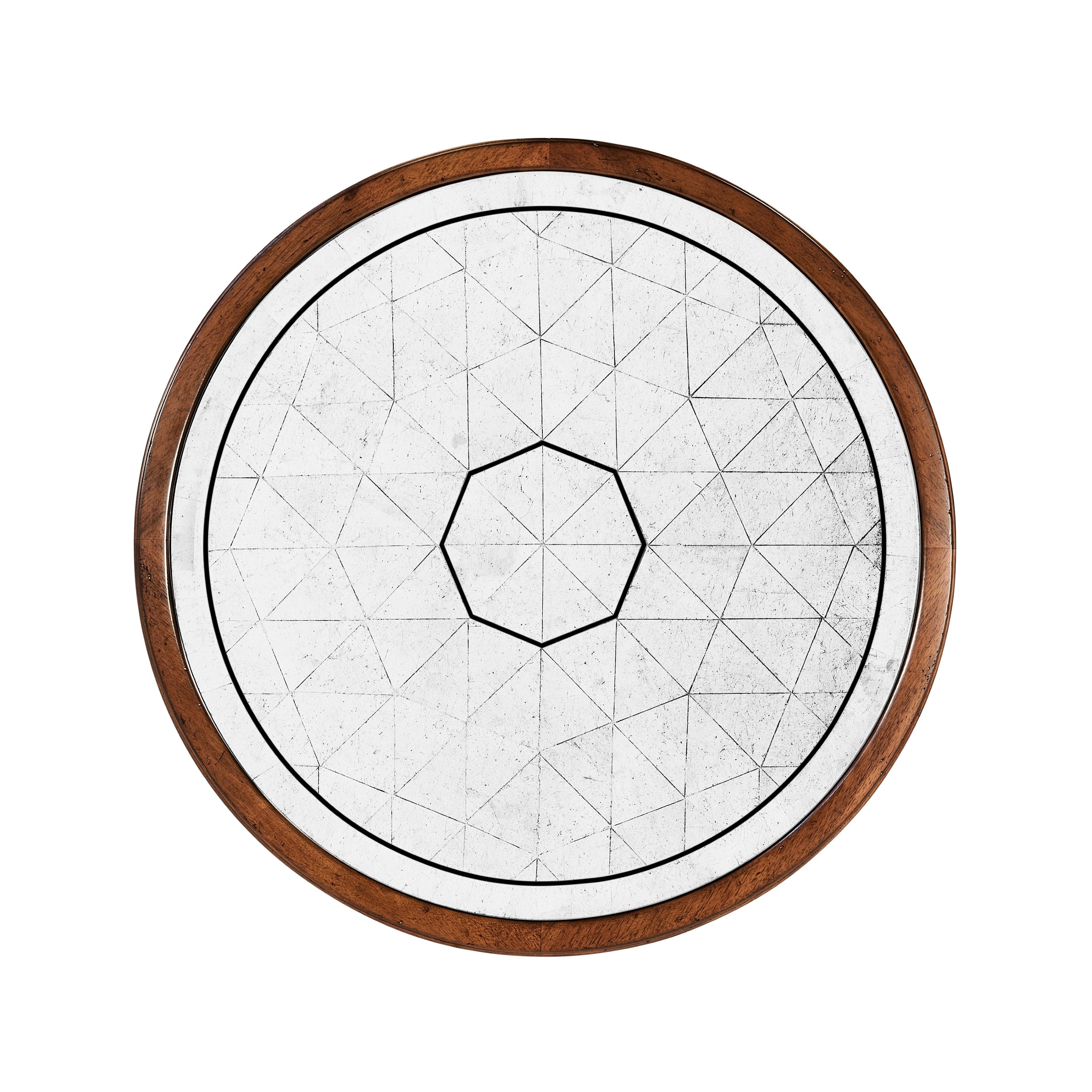 Jonathan Charles Eglomise & Walnut Round Wine Table ( 492134-WAL )