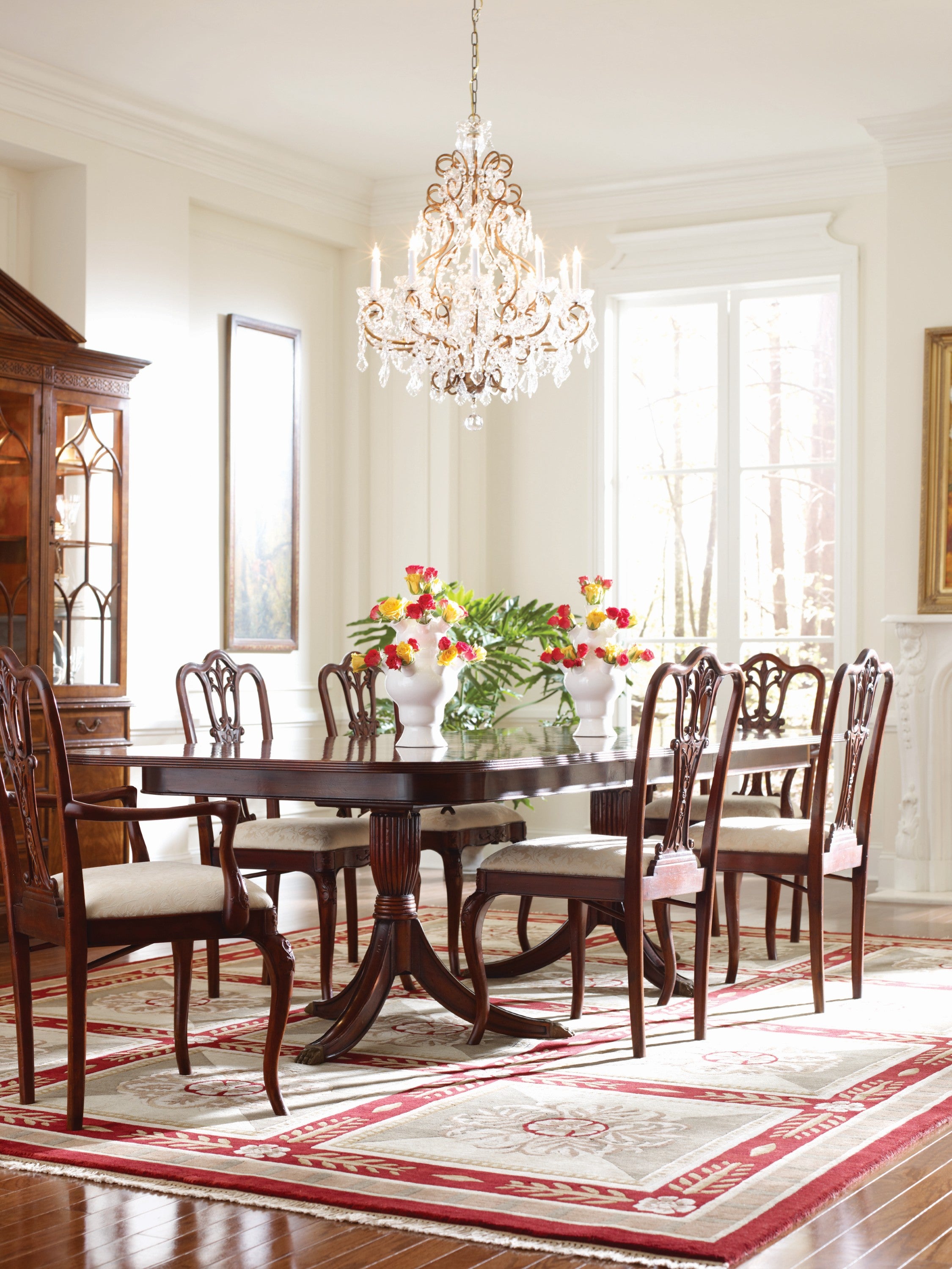 Jonathan Charles Regency Mahogany Extending Dining Table