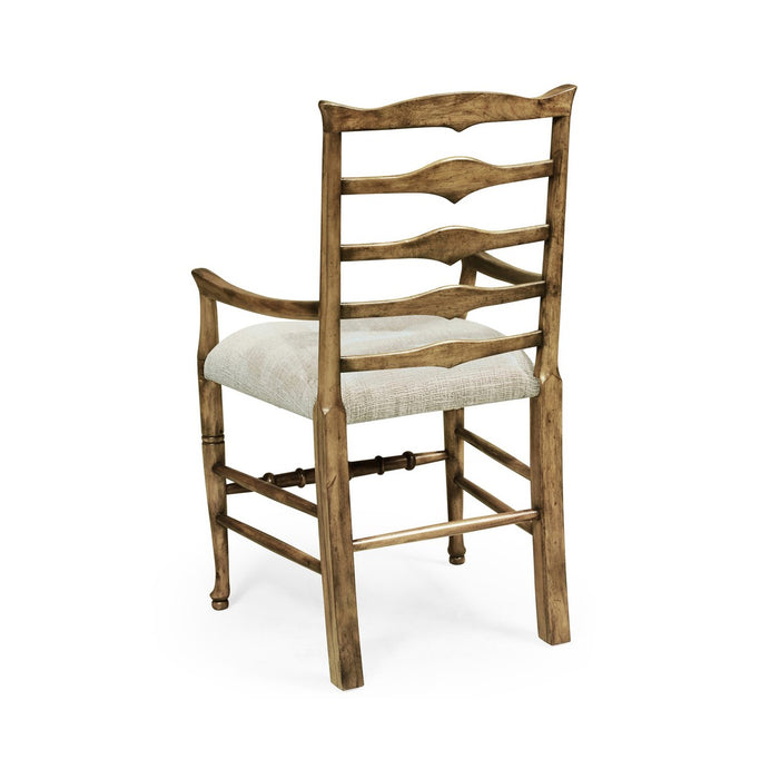 Jonathan Charles Casual Accents Medium Driftwood Triangular Ladderback Arm Chair