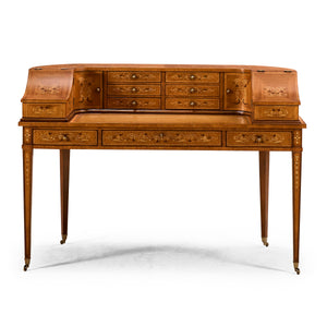Jonathan Charles Carlton House Desk Faux Ebony Marquetry ( 492444-SAM-L001 )