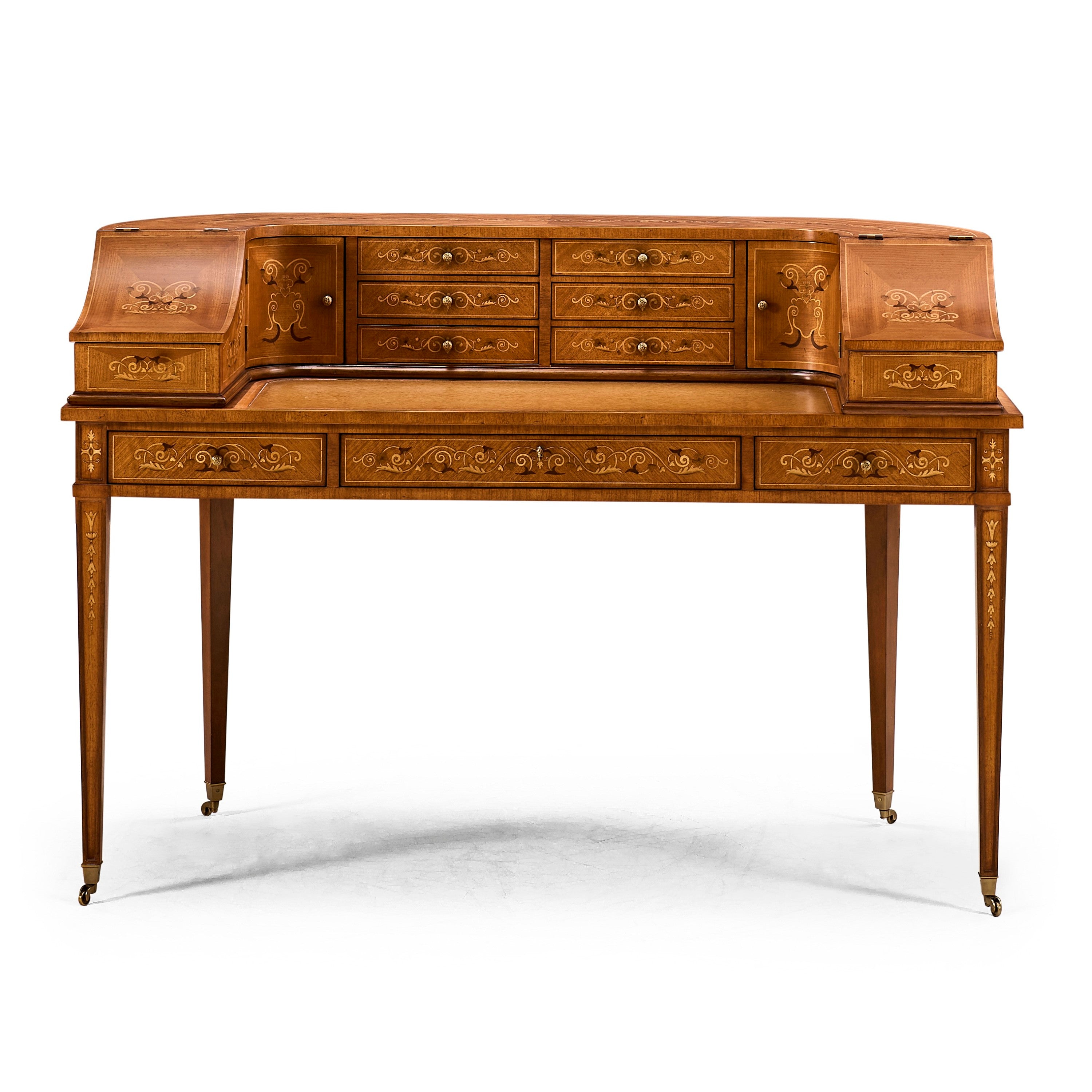 Jonathan Charles Carlton House Desk Faux Ebony Marquetry ( 492444-SAM-L001 )