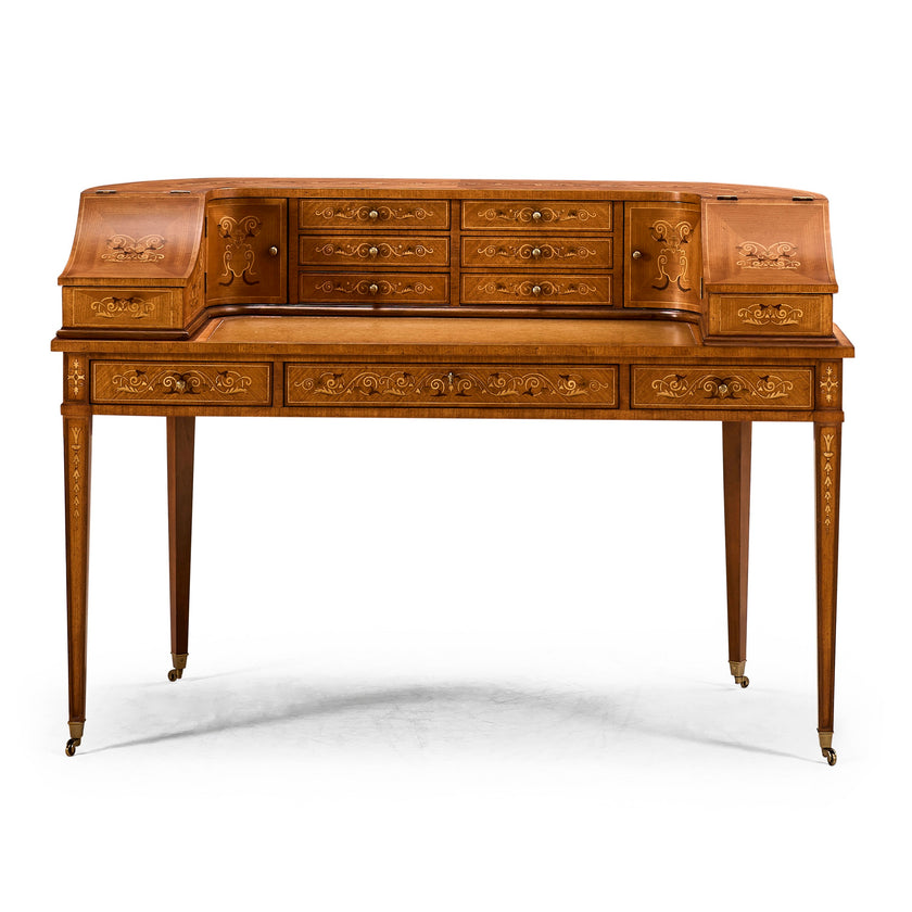 Jonathan Charles Carlton House Desk Faux Ebony Marquetry ( 492444-SAM-L001 )