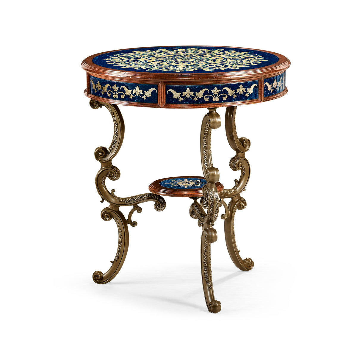 Jonathan Charles Lapis Blue Eglomise Side Table ( 492454-MAH-GEB )