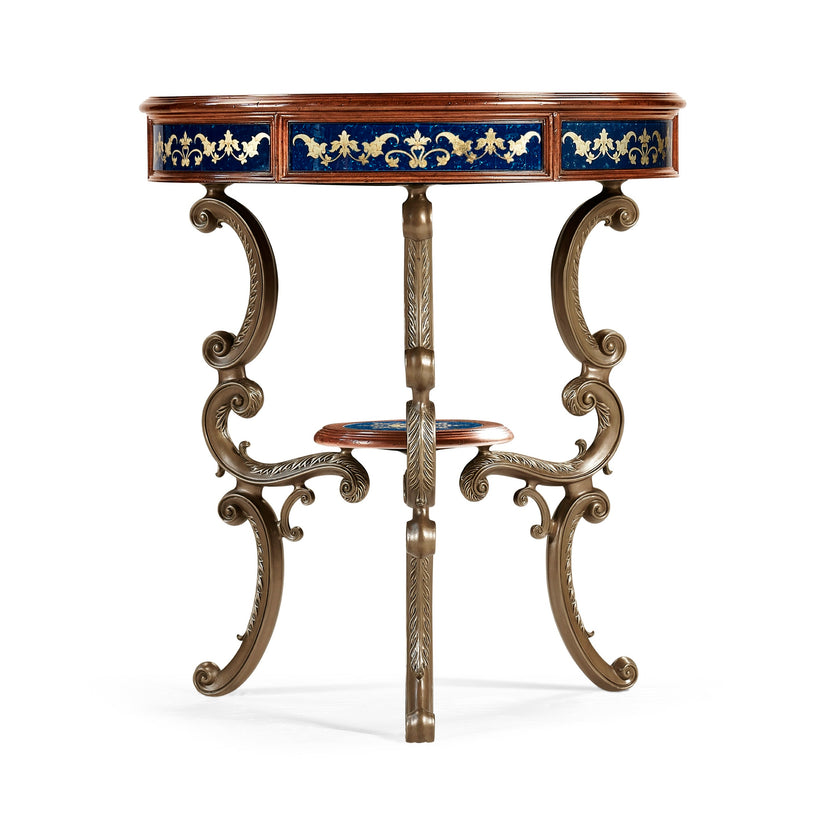 Jonathan Charles Lapis Blue Eglomise Side Table ( 492454-MAH-GEB )