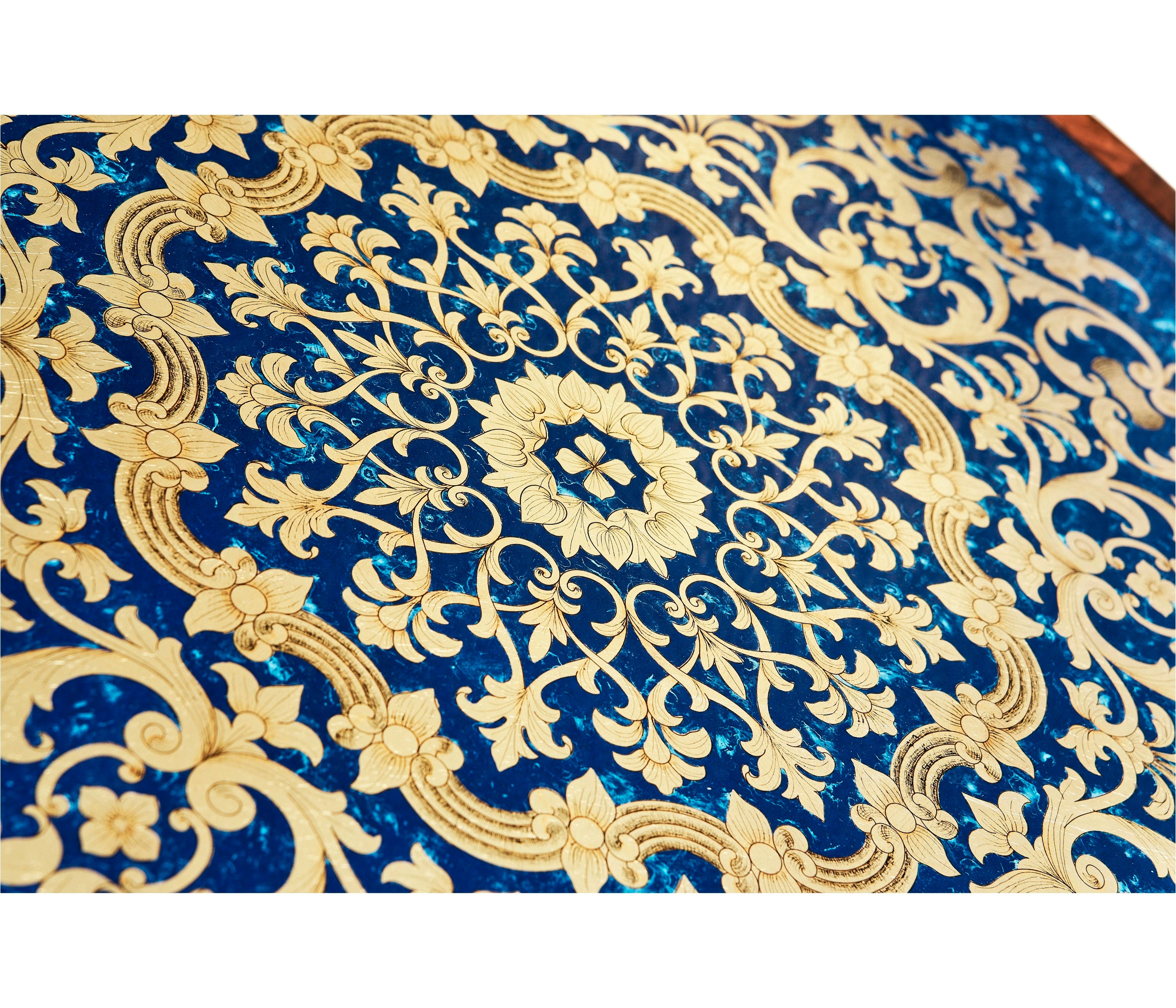 Jonathan Charles Lapis Blue Eglomise Side Table ( 492454-MAH-GEB )