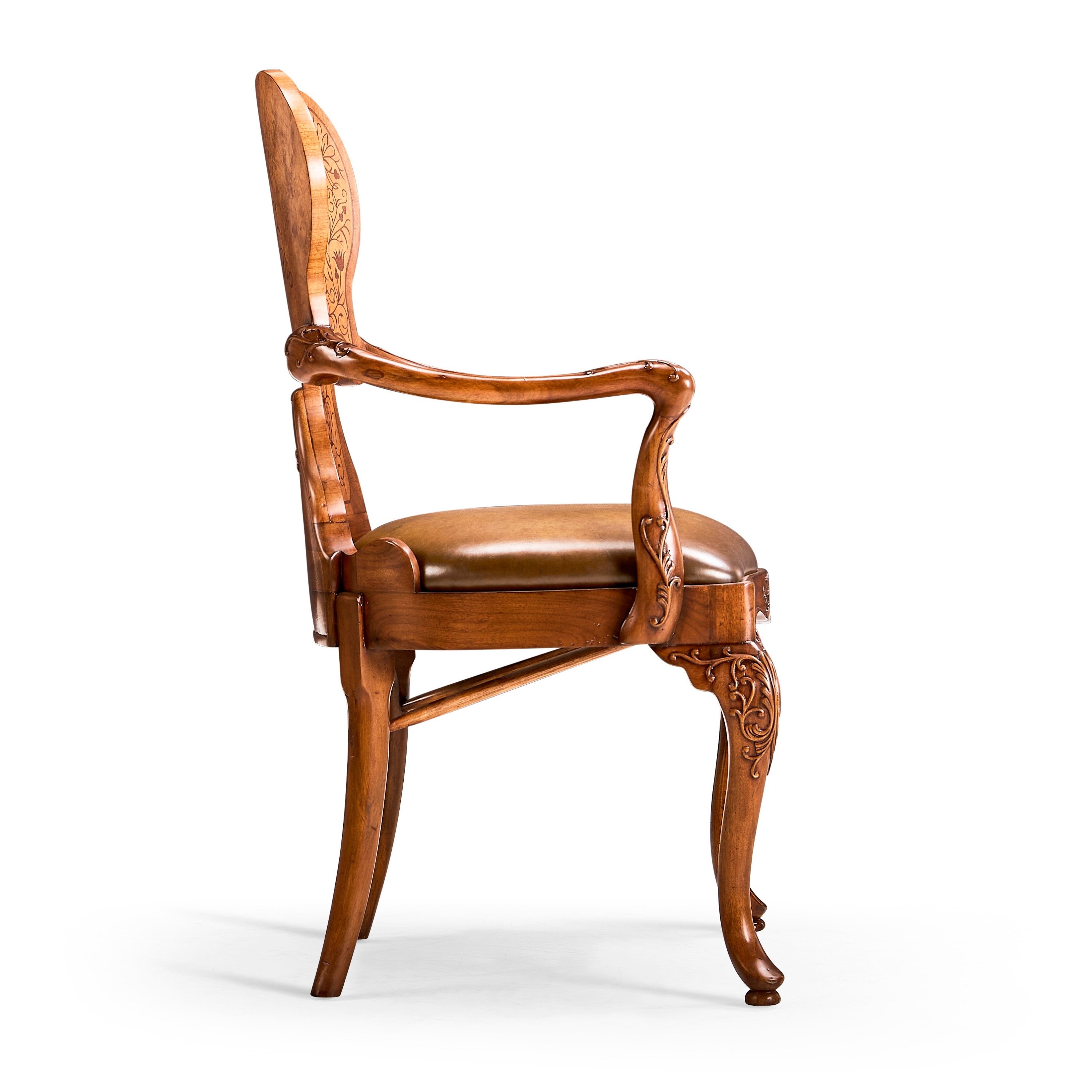 Jonathan Charles Seaweed Marquetry Armchair ( 492802-AC-WAL-L002 )