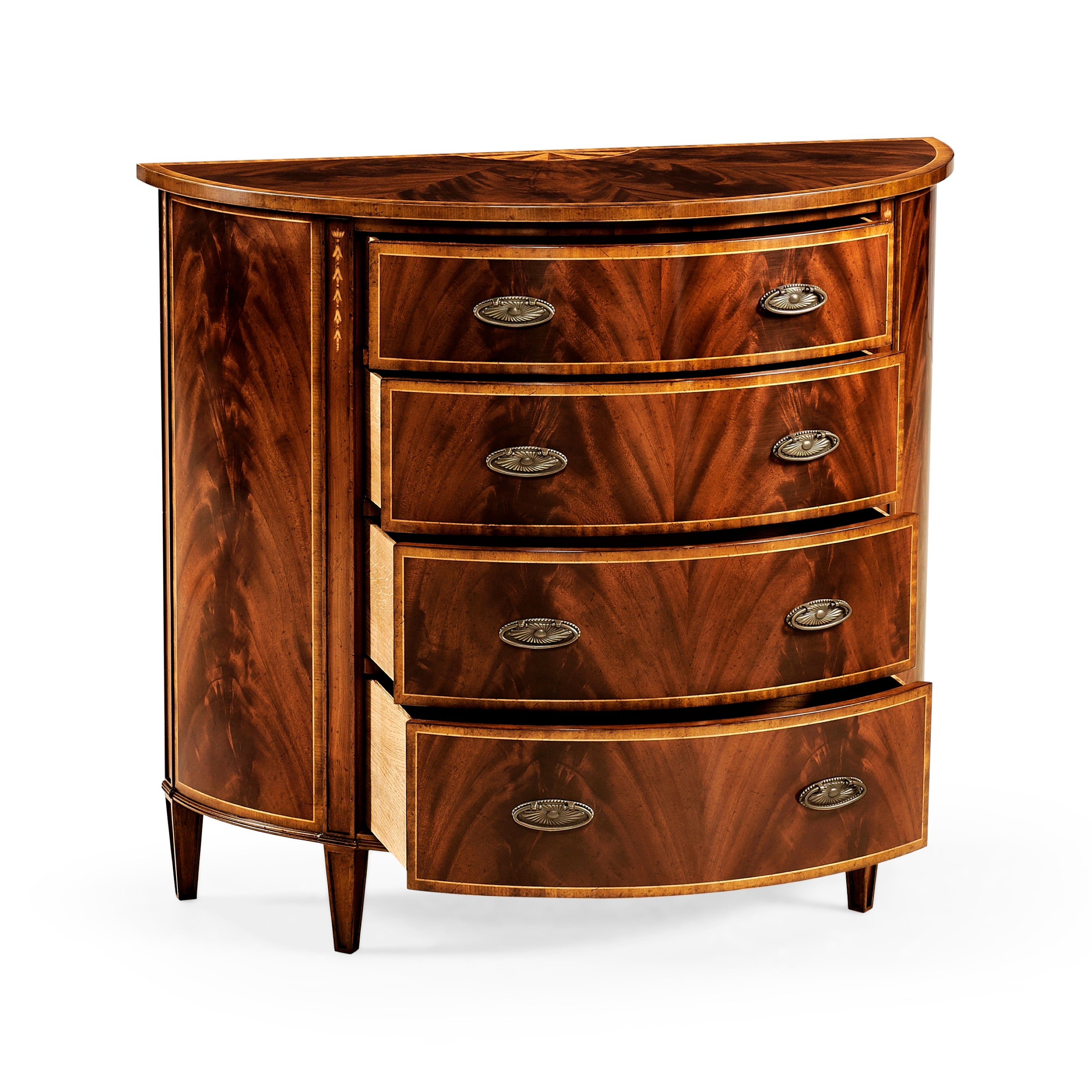 Jonathan Charles Mahogany Demilune Chest of Drawers ( 492659-MAH )