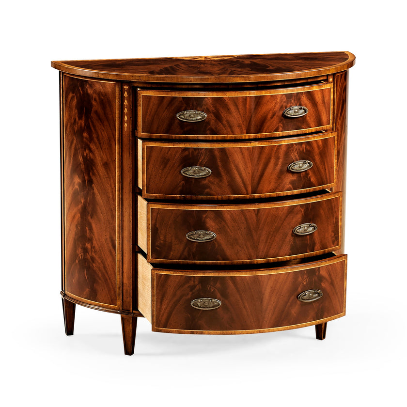 Jonathan Charles Mahogany Demilune Chest of Drawers ( 492659-MAH )