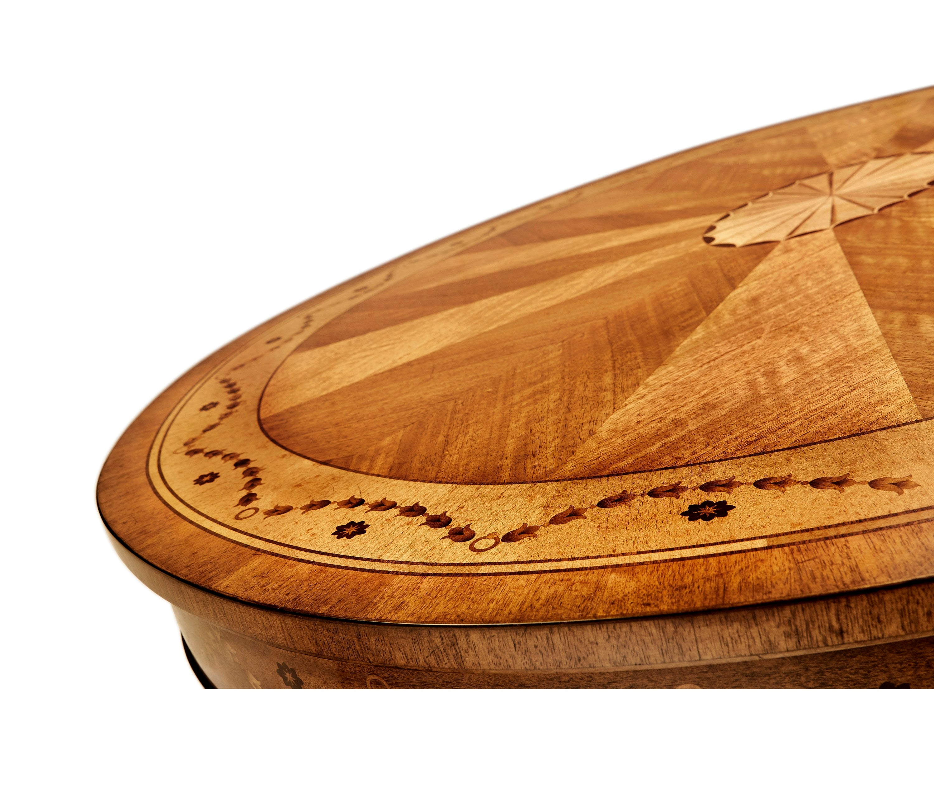 Jonathan Charles Sheraton Satinwood Oval Coffee Table ( 492661-SAL )