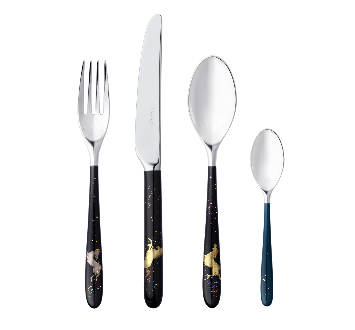 Christofle MOOD Silver Plated Hakose Flying Pegasus Inace 24 Pieces
