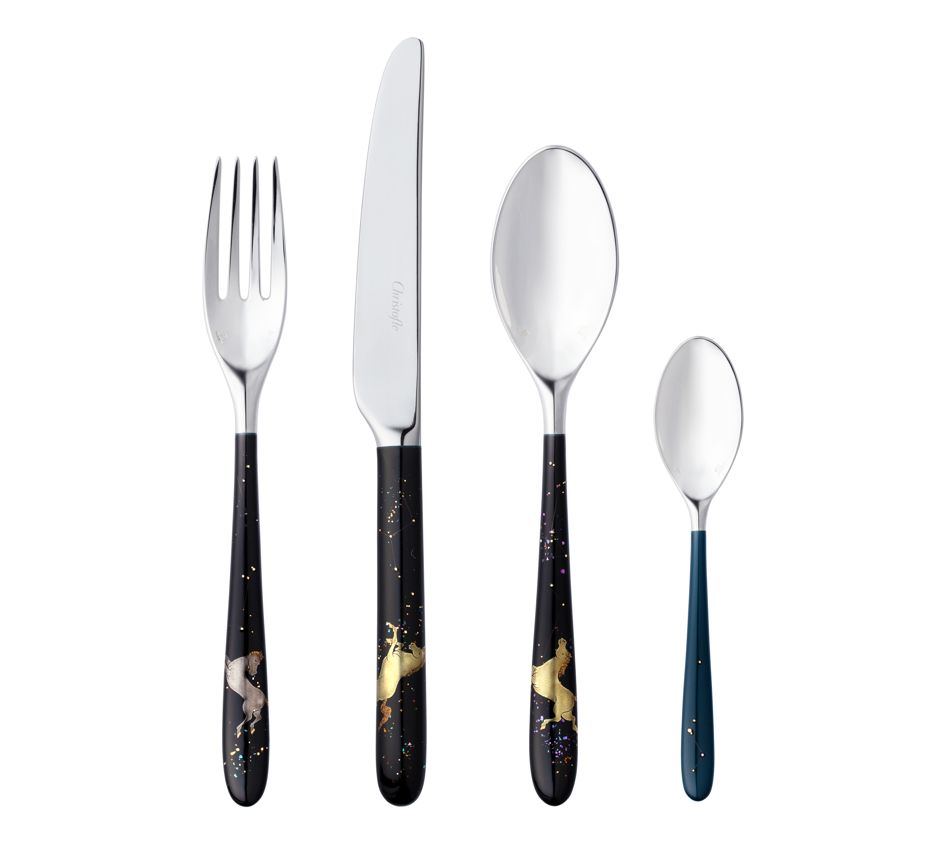 Christofle MOOD Silver Plated Hakose Flying Pegasus Inace 24 Pieces