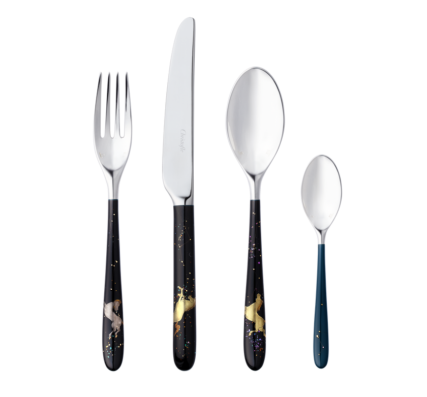 Christofle MOOD Silver Plated Hakose Flying Pegasus Inace 24 Pieces