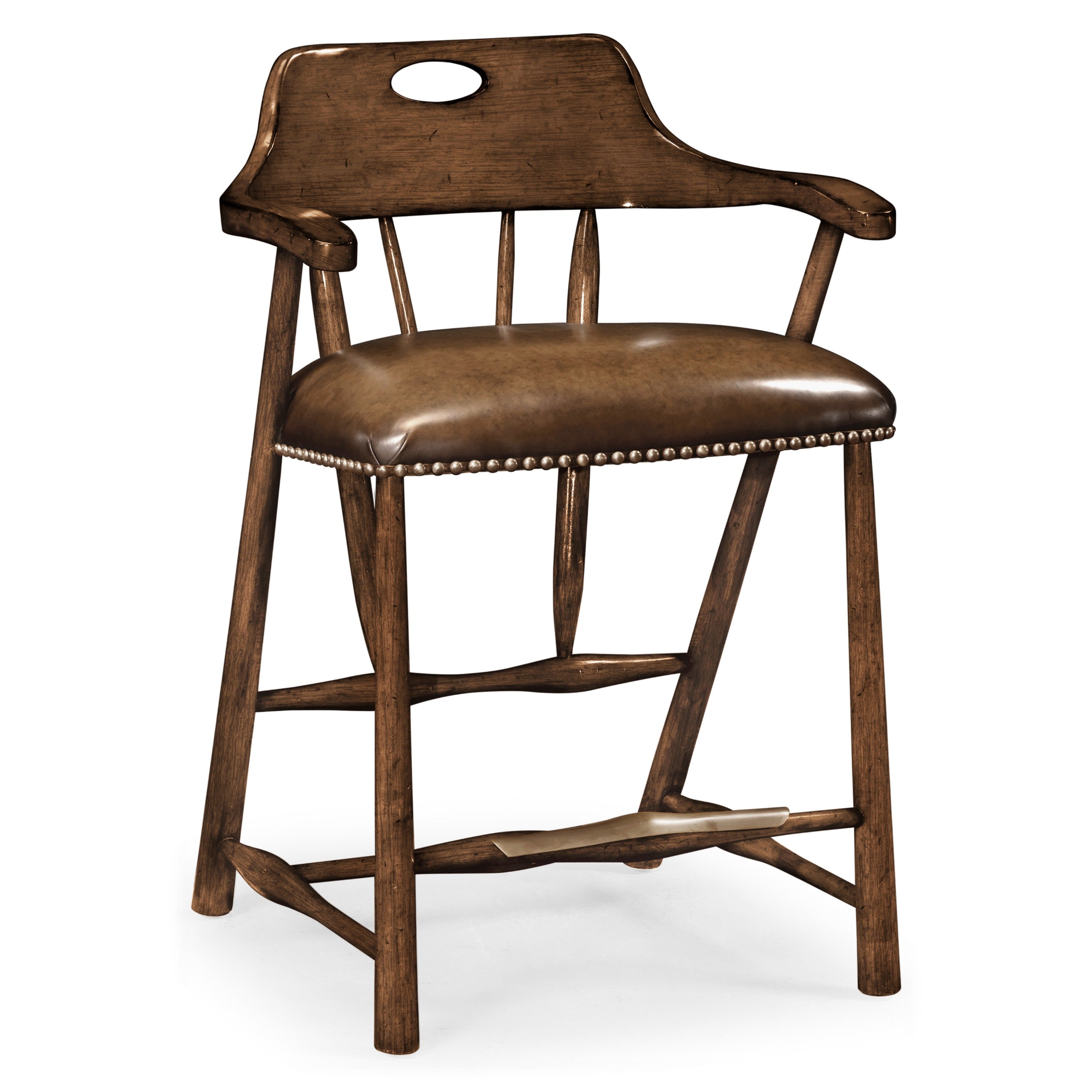 Jonathan Charles Smokers Style Dark Oak Counter Stool