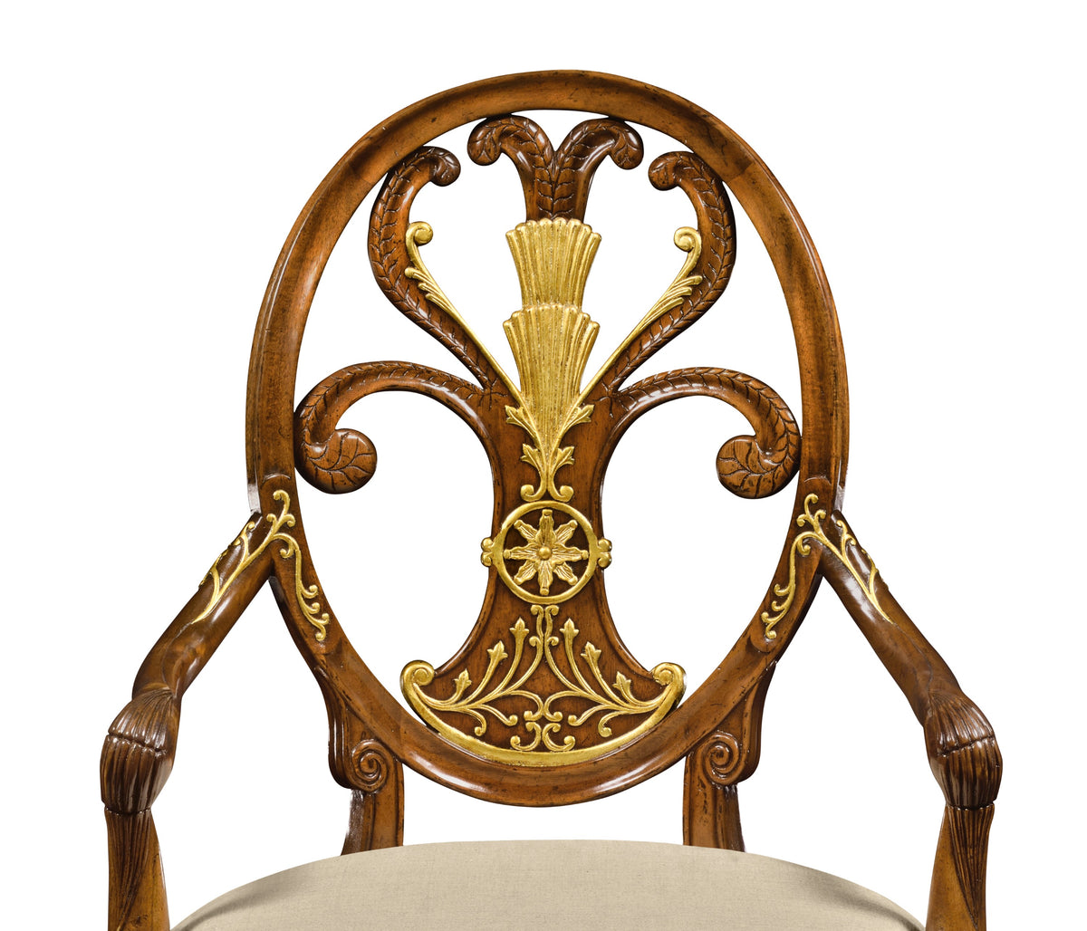 Jonathan Charles Sheraton Style Oval Back Arm Chair