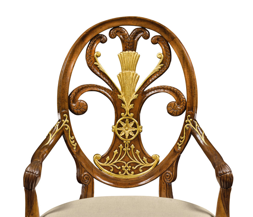 Jonathan Charles Sheraton Style Oval Back Arm Chair