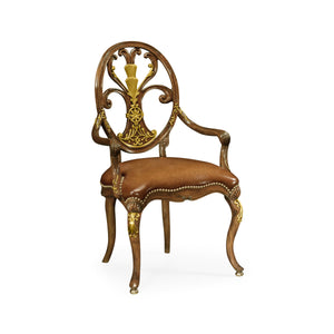 Jonathan Charles Sheraton Style Oval Back Arm Chair
