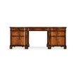 Jonathan Charles Walnut Faux Partners Desk ( 493071-CWM )