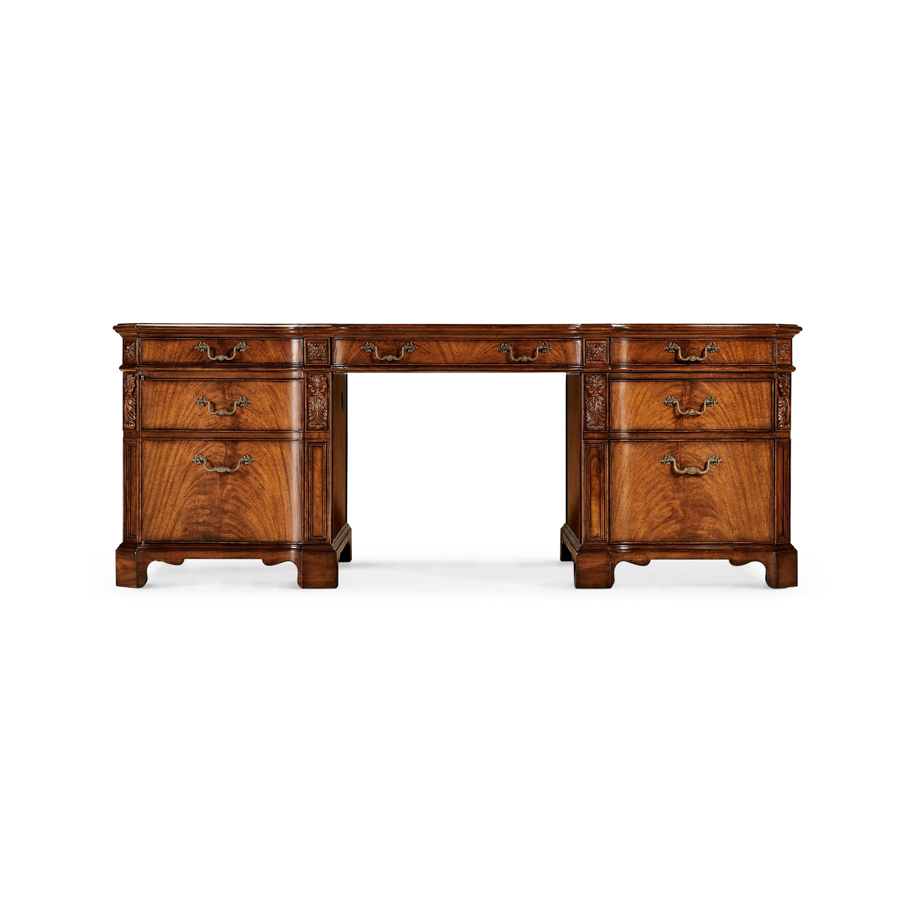 Jonathan Charles Walnut Faux Partners Desk ( 493071-CWM )