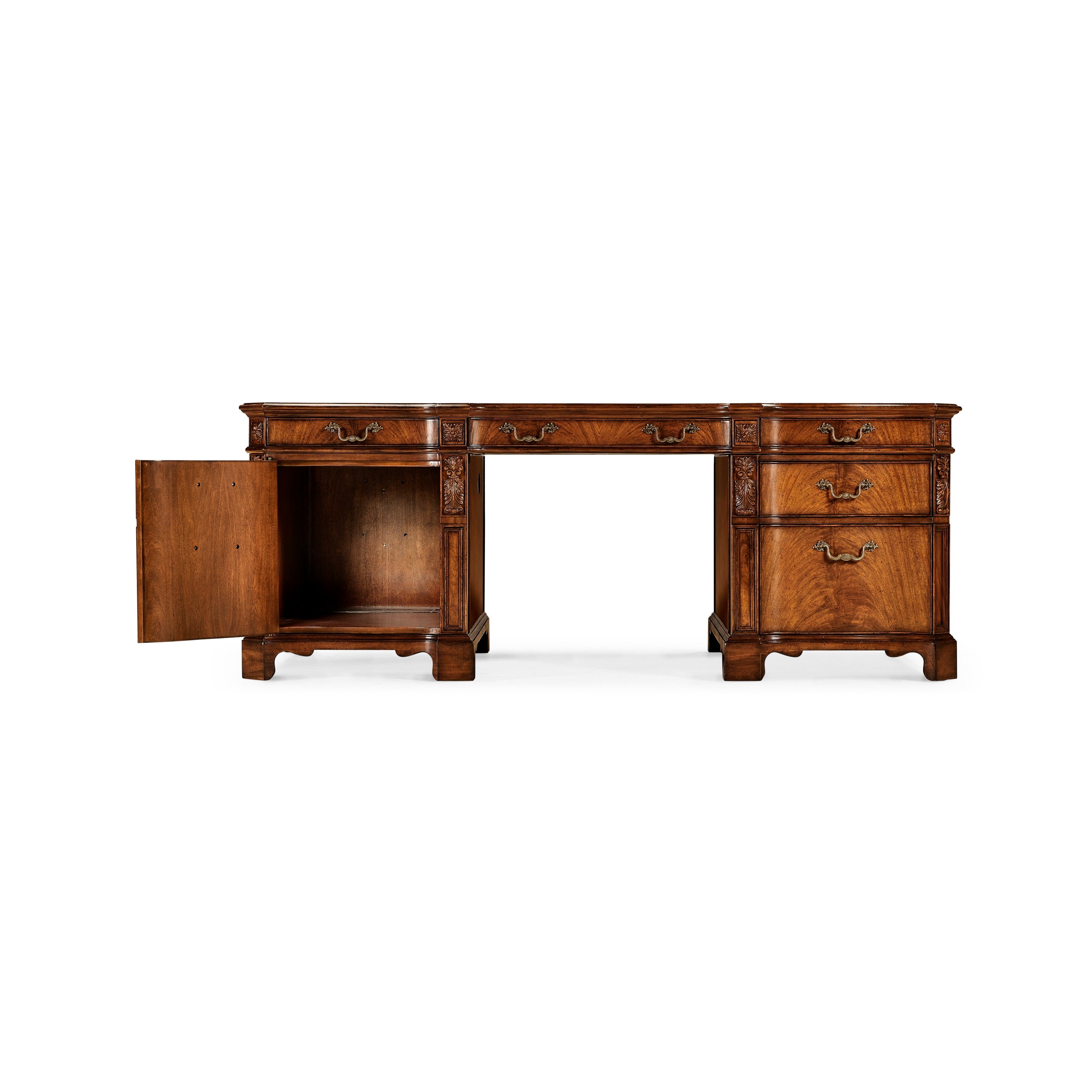 Jonathan Charles Walnut Faux Partners Desk ( 493071-CWM )